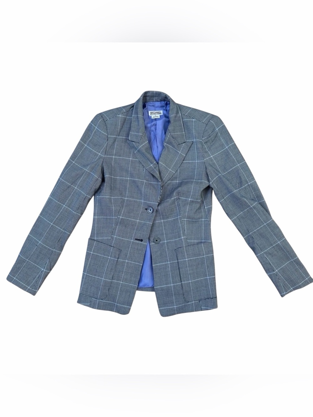 MICHAEL Michael Kors Gray Houndstooth Blazer | 98% Wool